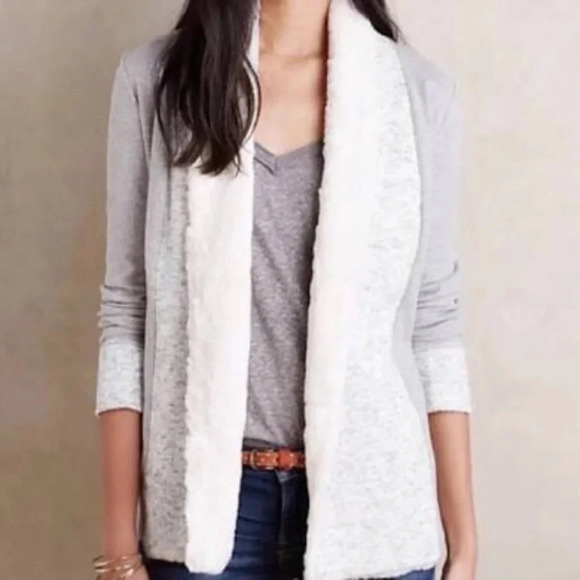 Anthropologie Saturday Sunday Open  Sherpa Cardigan - Picture 1 of 14